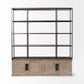 Light Brown Wood and Iron Shelving Unit with 3 Shelves By Homeroots - 380591 | Shelves & Shelving Units | Modishstore - 2