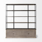 Light Brown Wood and Iron Shelving Unit with 3 Shelves By Homeroots - 380591 | Shelves & Shelving Units | Modishstore - 3
