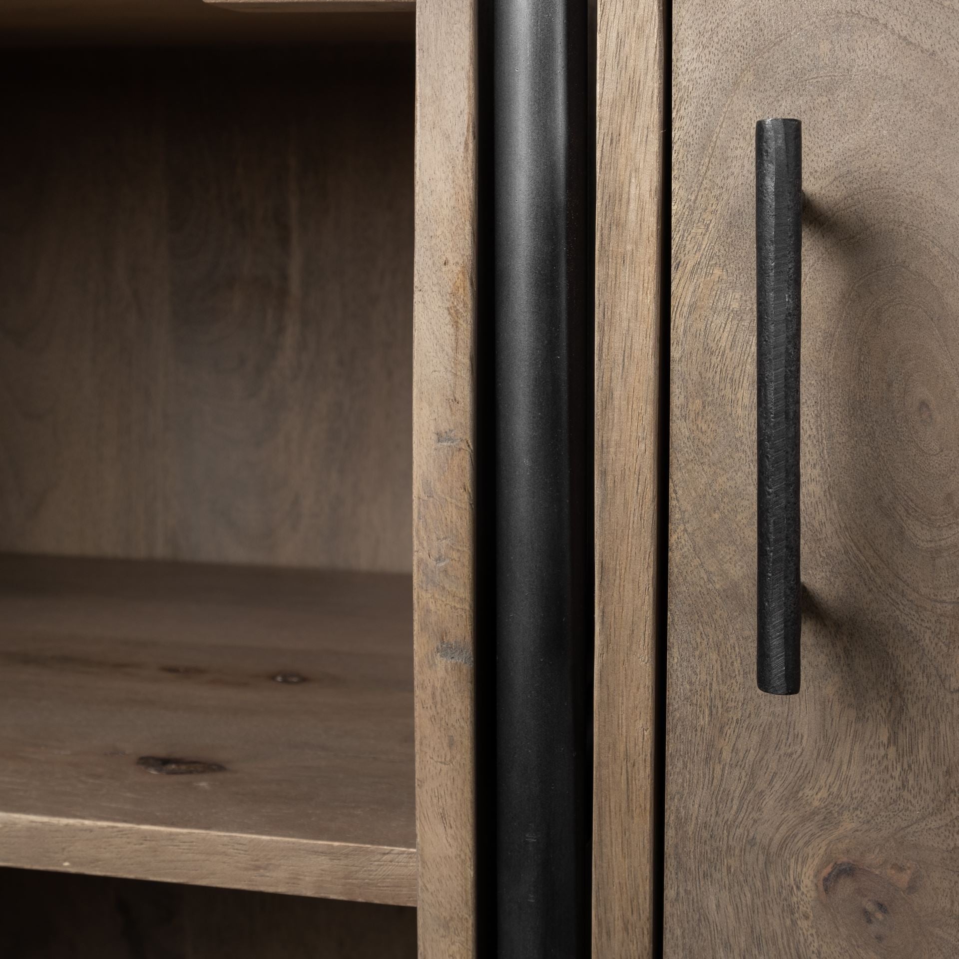 Medium Brown Wood and Metal Multi Shelves Shelving Unit By Homeroots | Shelves & Shelving Units | Modishstore - 6