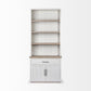 White and Medium Brown Wood Shelving Unit with 3 Shelves By Homeroots | Shelves & Shelving Units | Modishstore - 2
