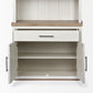White and Medium Brown Wood Shelving Unit with 3 Shelves By Homeroots | Shelves & Shelving Units | Modishstore - 6