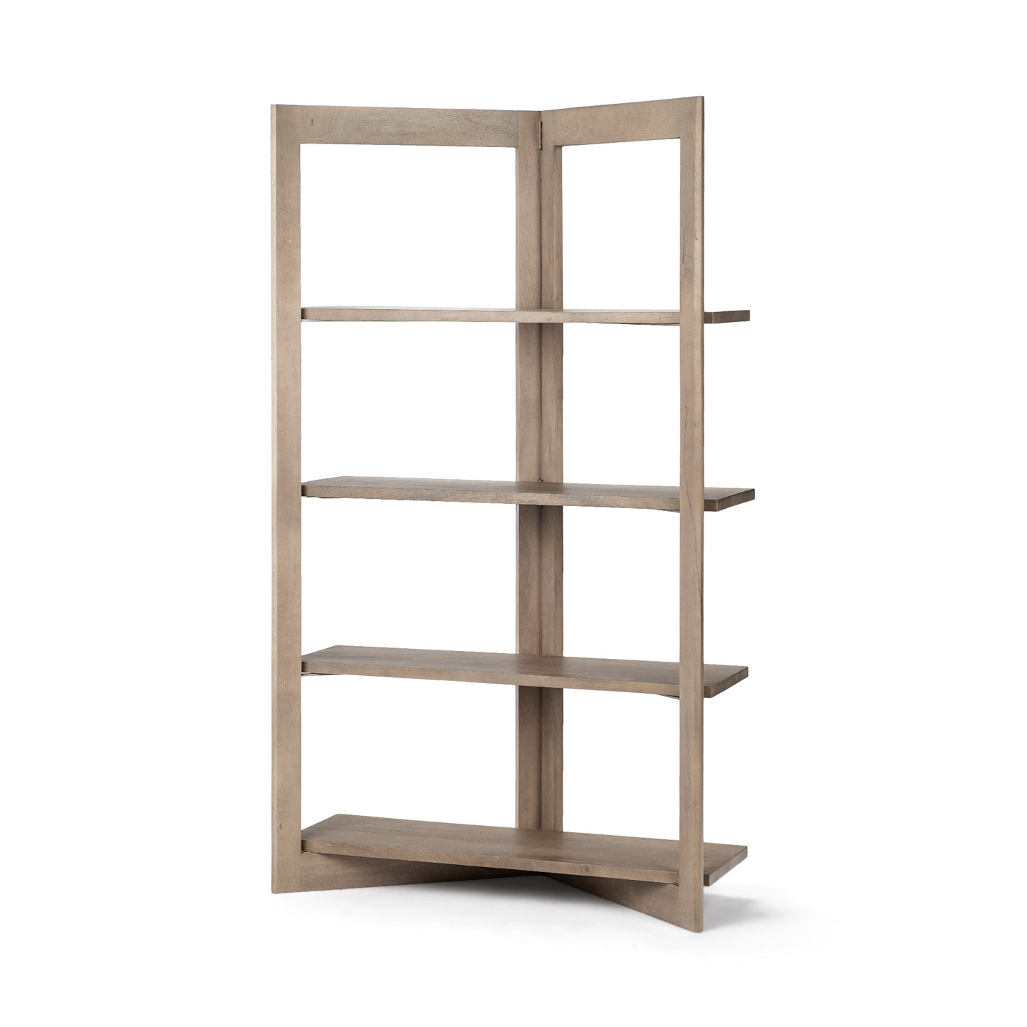 Light Brown Wood Shelving Unit with 4 Shelves By Homeroots | Shelves & Shelving Units | Modishstore