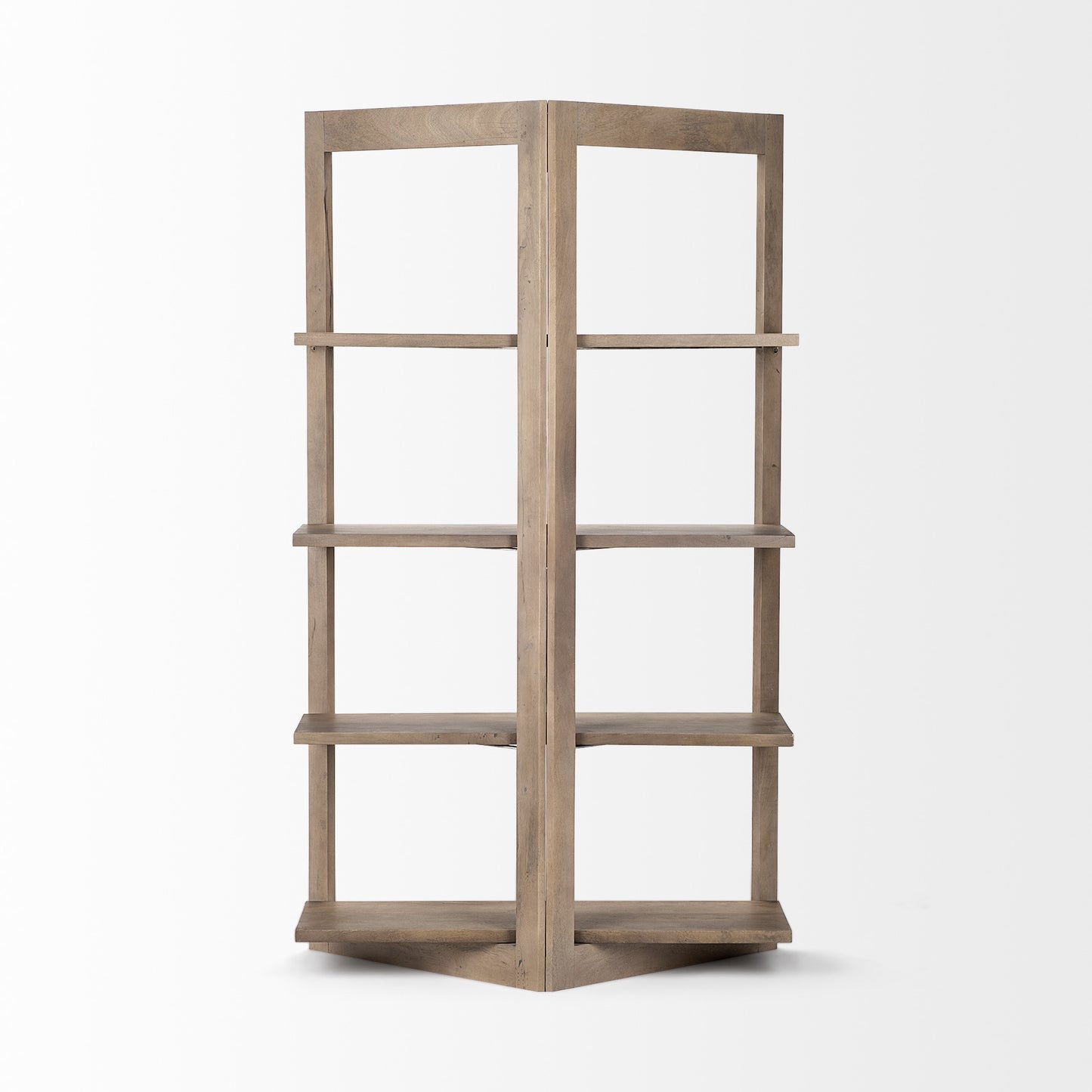 Light Brown Wood Shelving Unit with 4 Shelves By Homeroots | Shelves & Shelving Units | Modishstore - 4