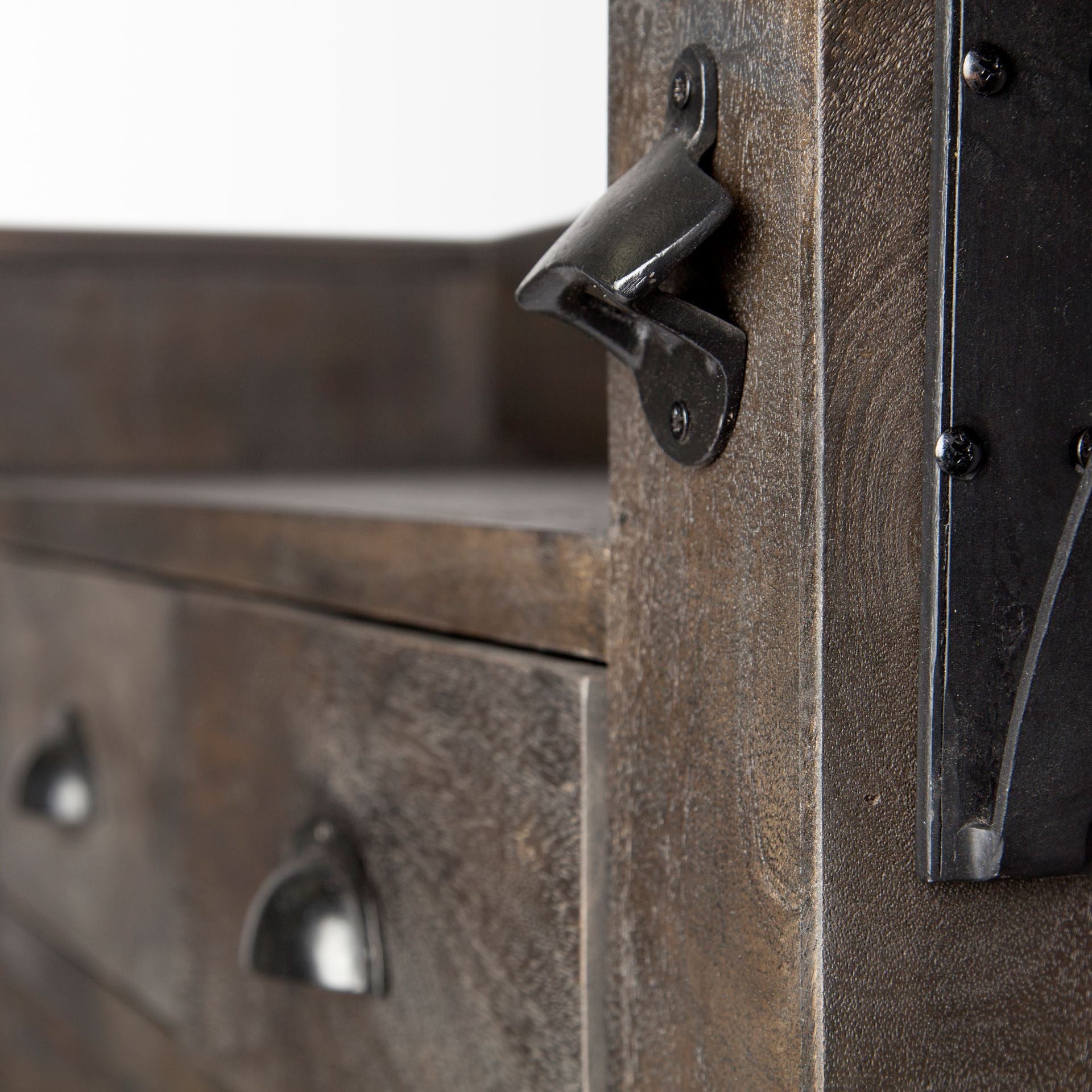 Gray Solid Wood Kitchen Island With Wine Bottle Storage By Homeroots | Bar Carts | Modishstore - 7