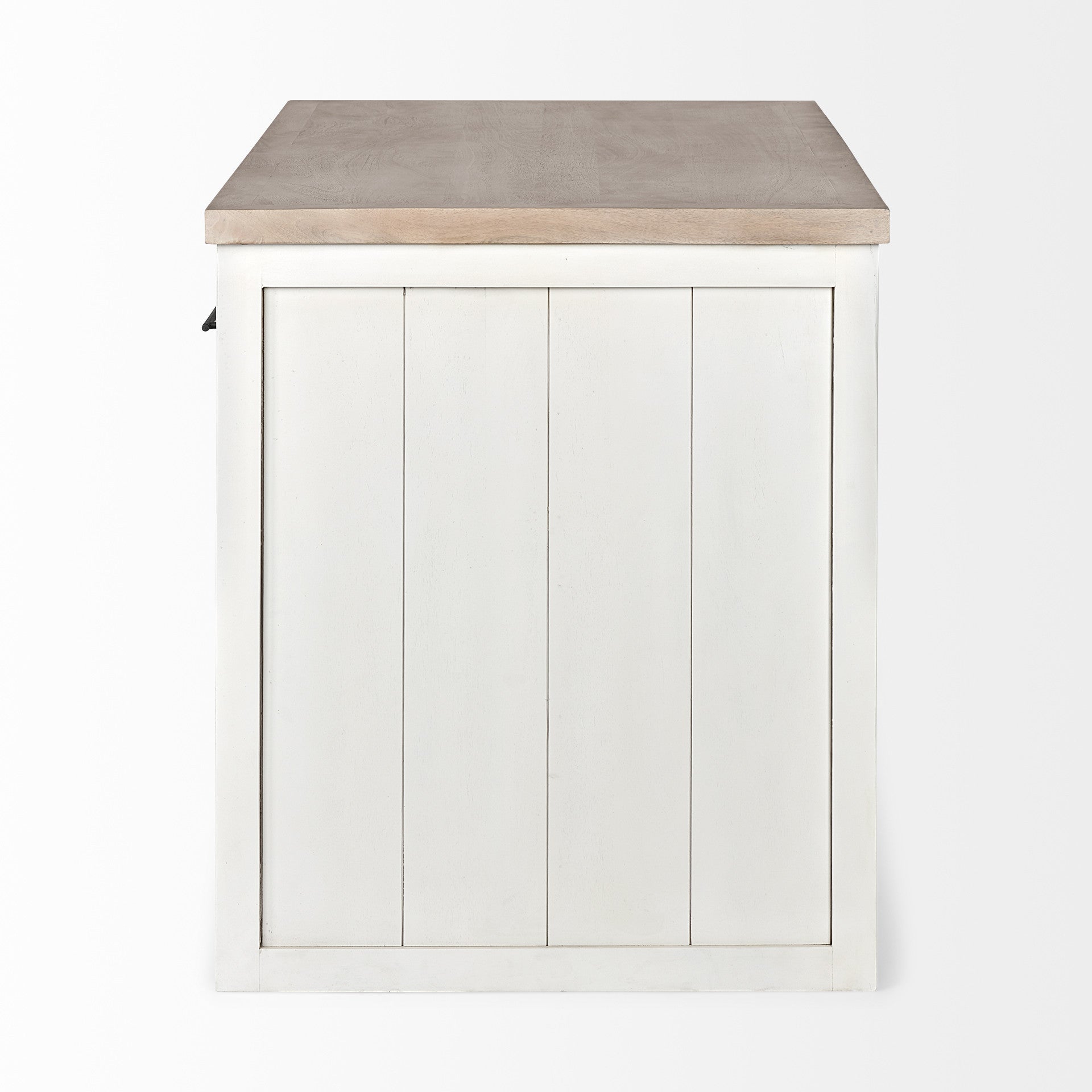 White And Brown Two Tone Wooden Kitchen Island With 3 Drawers By Homeroots | Bar Carts | Modishstore - 3