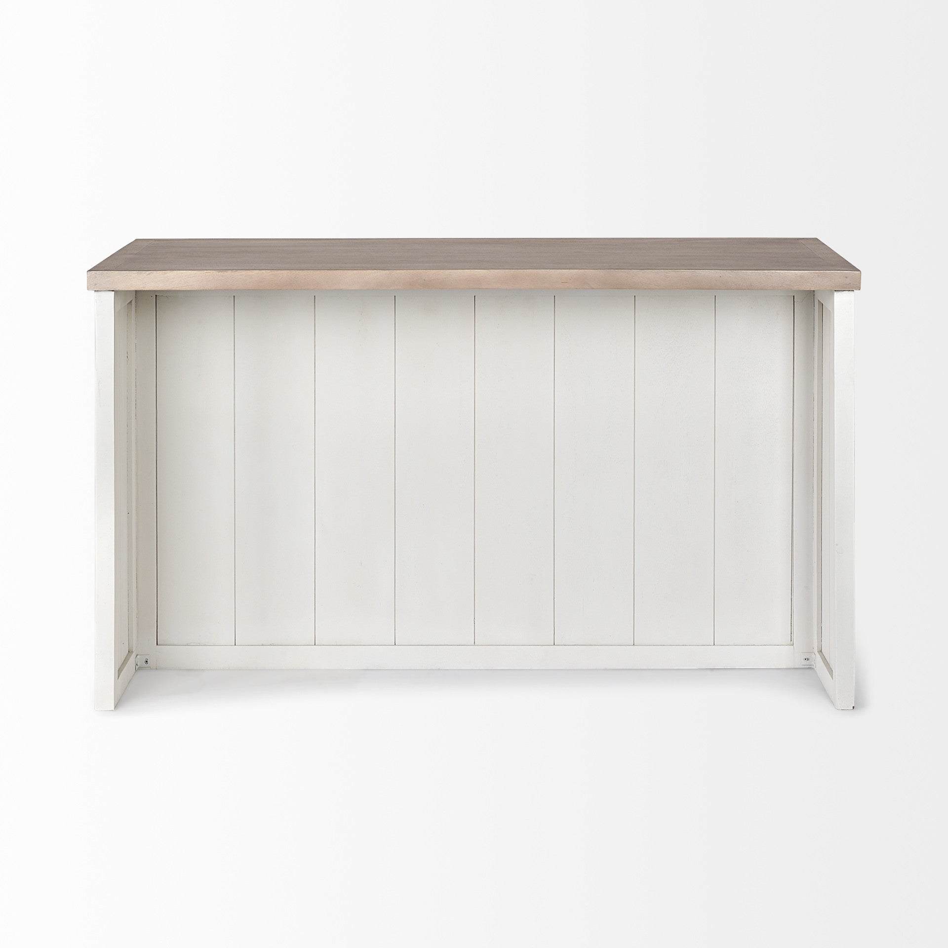White And Brown Two Tone Wooden Kitchen Island With 3 Drawers By Homeroots | Bar Carts | Modishstore - 4