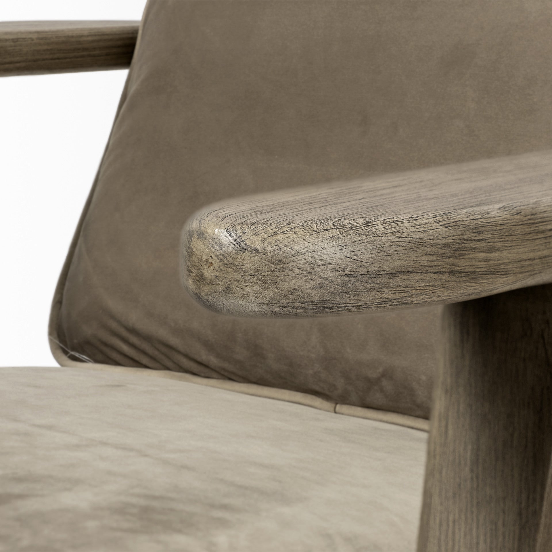 Olive Velvet Accent Chair with Covered Wooden Frame By Homeroots | Accent Chairs | Modishstore - 6