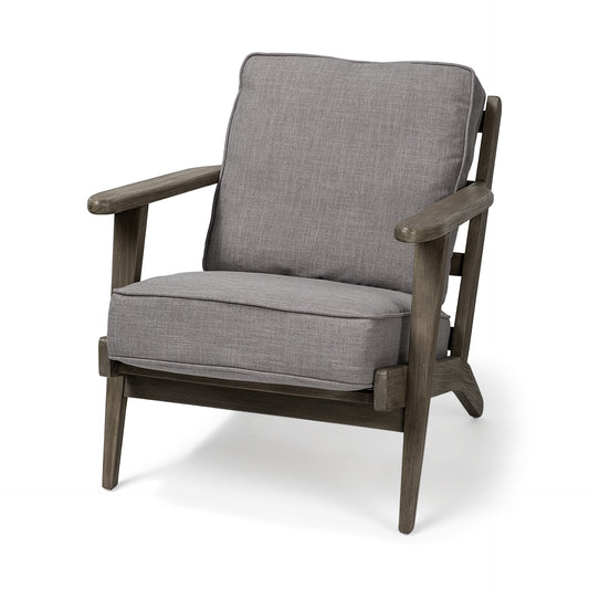 Flint Gray Fabric Accent Chair with Covered Wooden Frame By Homeroots