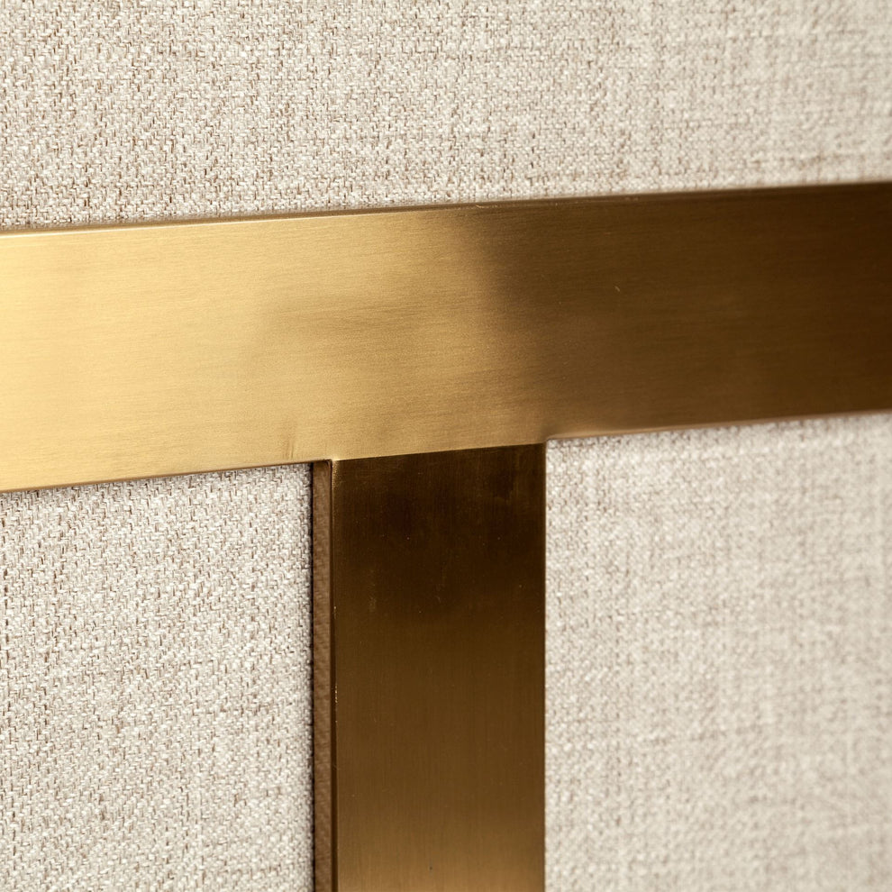 Cream Poly Linen Seat Accent Chair with Gold Stainless Steel Frame By Homeroots | Accent Chairs | Modishstore - 6