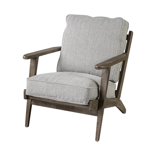 Frost Grey Fabric Wrapped Honey Wooden Frame Accent Chair By Homeroots
