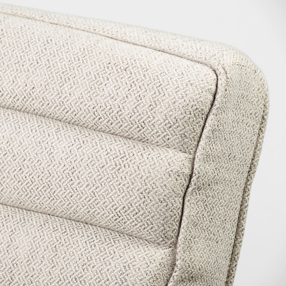 Cream Fabric Wrapped Medium Brown Accent Chair with Wooden Frame By Homeroots | Accent Chairs | Modishstore - 6