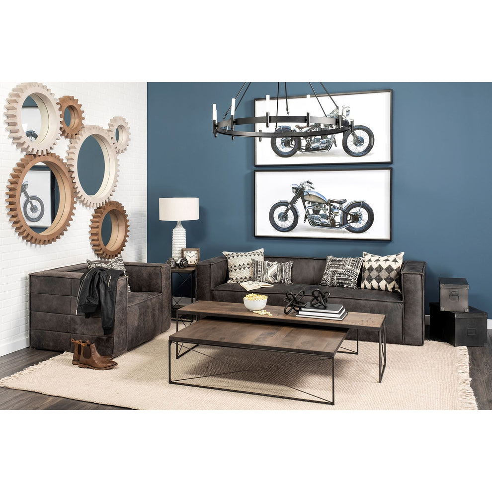 Medium Brown Wood Side Table with Square Top and Iron Cross Braced By Homeroots | Side Tables | Modishstore - 6