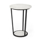 18' Round White Marble Top Accent Table with Black Metal Frame By Homeroots | Accent Tables | Modishstore