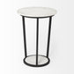 18' Round White Marble Top Accent Table with Black Metal Frame By Homeroots | Accent Tables | Modishstore - 3