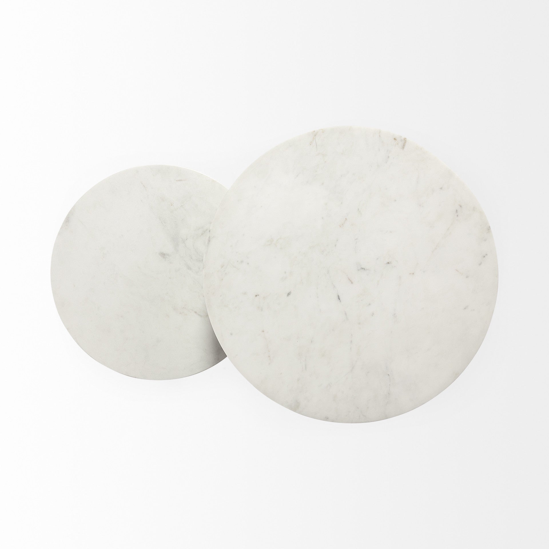 18' Round White Marble Top Accent Table with Black Metal Frame By Homeroots | Accent Tables | Modishstore - 5