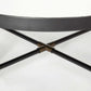 Round Mirrored Top Accent Table with Black and Brass Metal Base By Homeroots | Accent Tables | Modishstore - 3