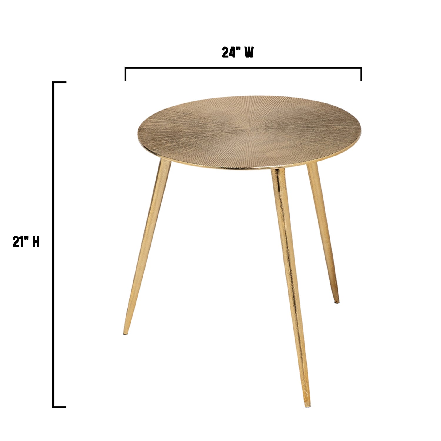 Large Gold Finish Round Starburst Accent Table By Homeroots | Accent Tables | Modishstore - 2