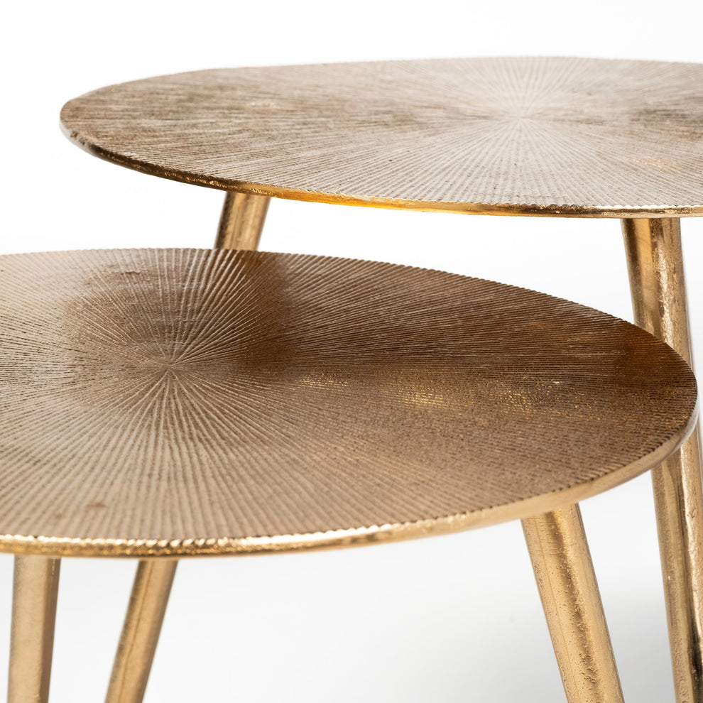 Large Gold Finish Round Starburst Accent Table By Homeroots | Accent Tables | Modishstore - 4