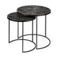 Set of 2 Dark Wood Round Top Accent Tables with Black Iron Frame By Homeroots | Accent Tables | Modishstore