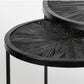 Set of 2 Dark Wood Round Top Accent Tables with Black Iron Frame By Homeroots | Accent Tables | Modishstore - 4