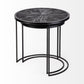 Set of 2 Dark Wood Round Top Accent Tables with Black Iron Frame By Homeroots | Accent Tables | Modishstore - 6