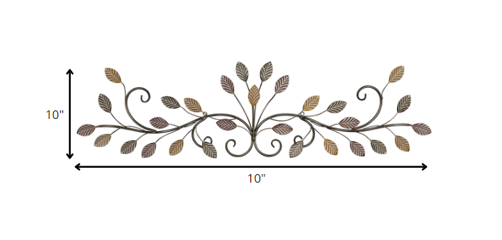Warm Scrolling Metal Leaves Over Door Wall Decor By Homeroots | Wall Decor | Modishstore - 4