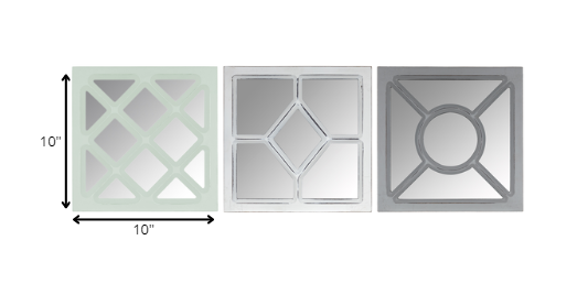 Set of 3 Geometric Wall Mirrors By Homeroots | Mirrors | Modishstore - 2