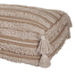 Camel Fringe Striped Pouf By Homeroots | Poufs | Modishstore - 5
