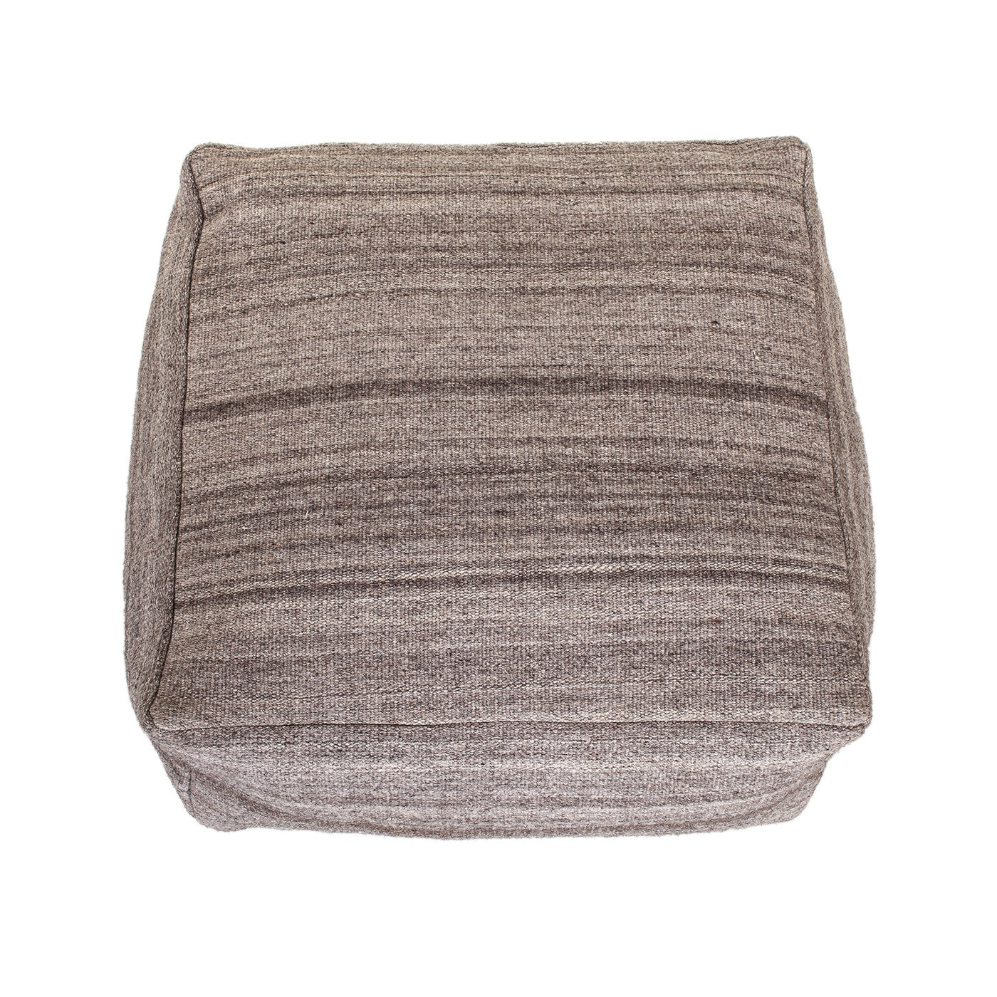 Stone Gray and Brown Pouf By Homeroots | Poufs | Modishstore - 2