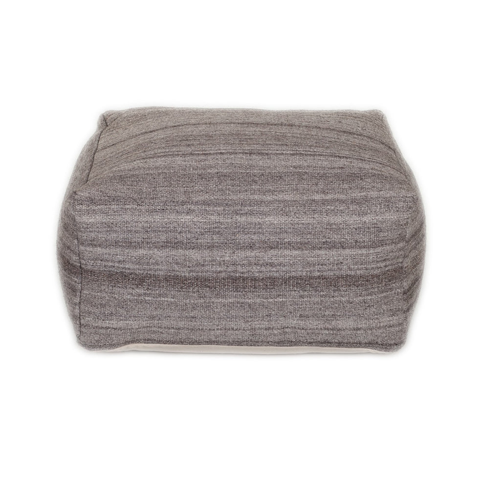 Stone Gray and Brown Pouf By Homeroots | Poufs | Modishstore - 3