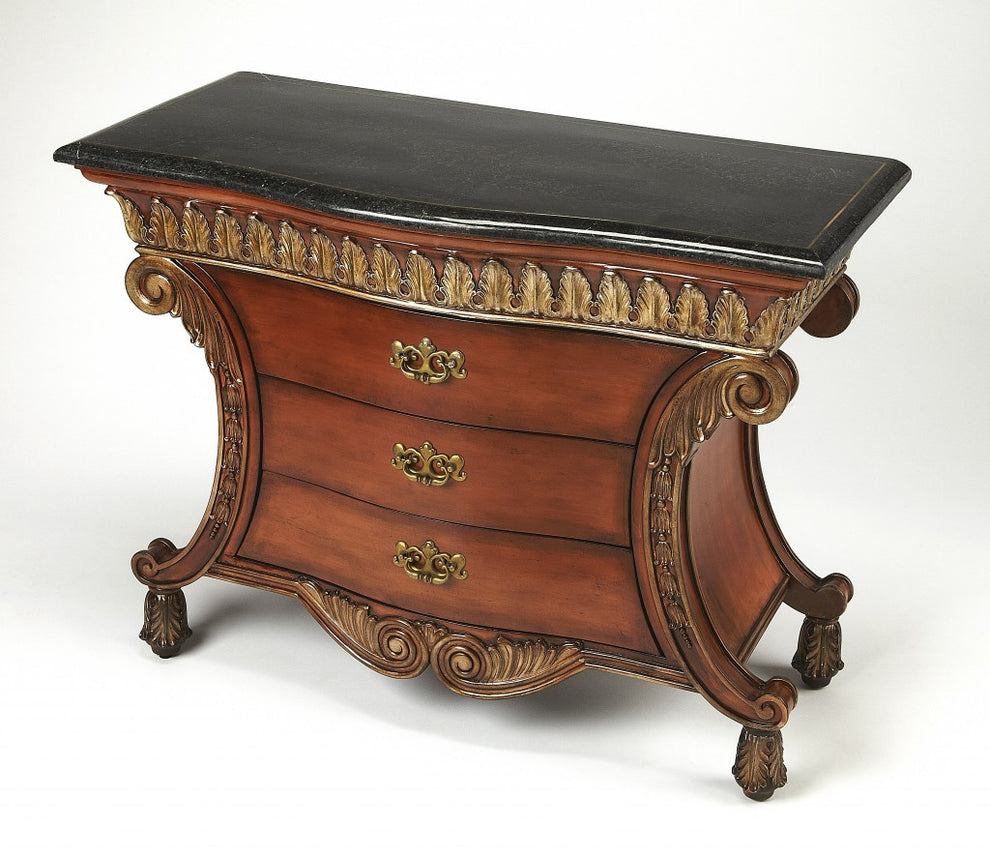 Traditional Style Carved Desk By Homeroots | Drawers | Modishstore - 2