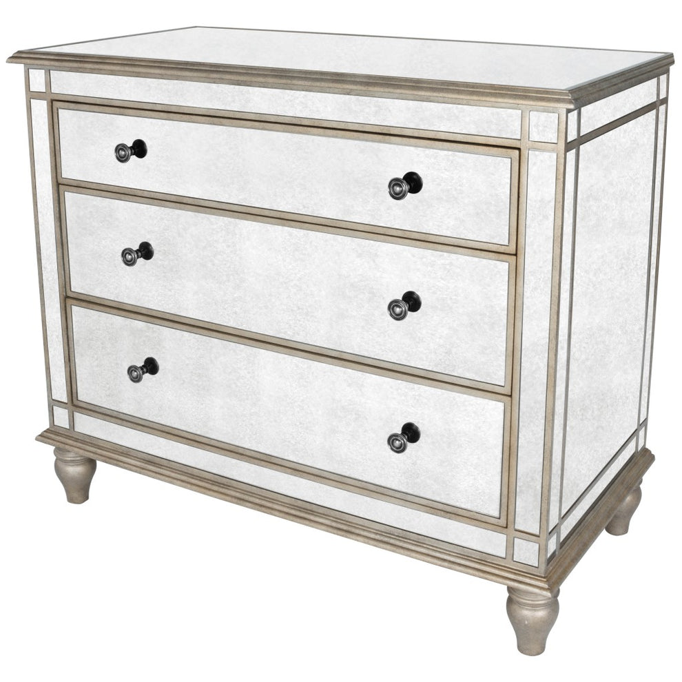 Rectangle Mirrored Three Drawer Console Storage Chest By Homeroots | Drawers | Modishstore - 2