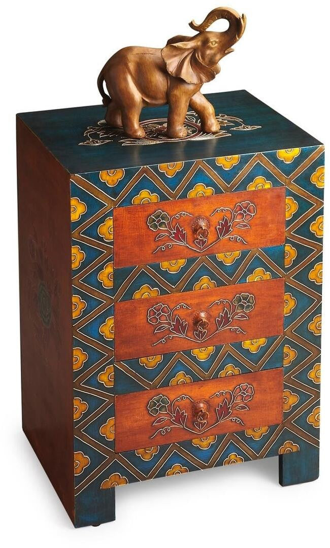 Stylish Hand Painted 3 Drawer Accent Cabinet By Homeroots | Drawers | Modishstore
