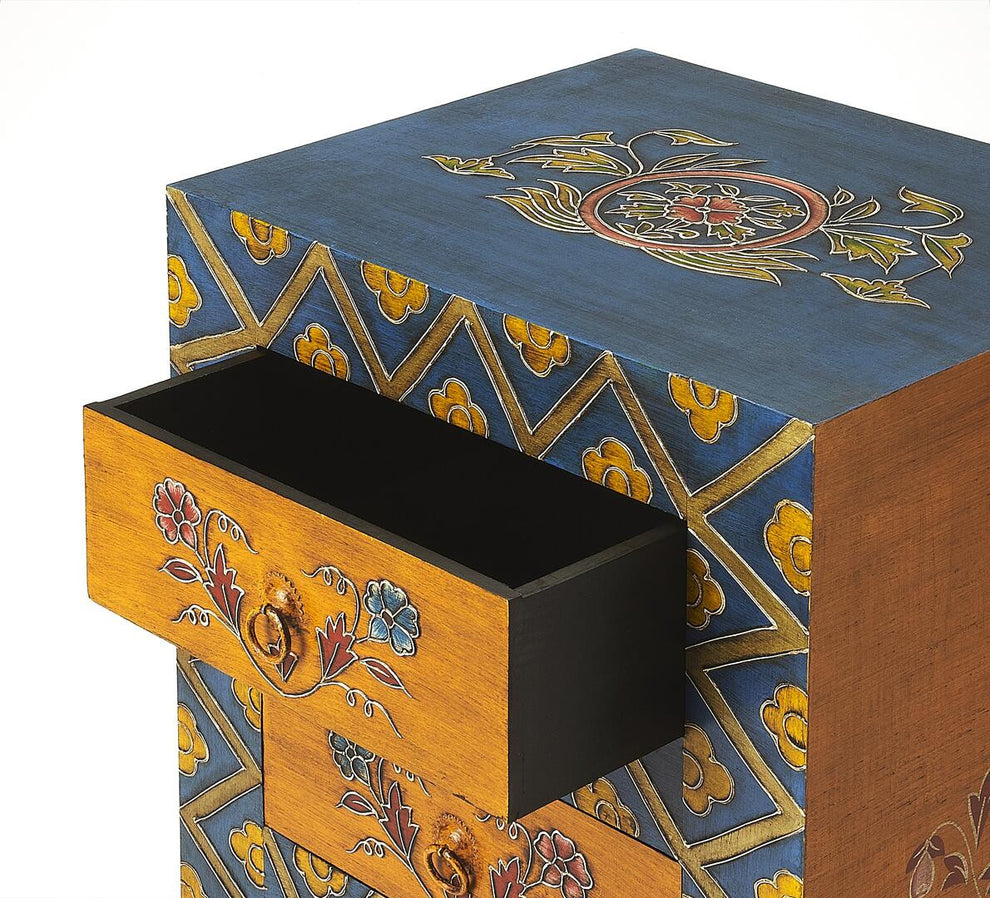 Stylish Hand Painted 3 Drawer Accent Cabinet By Homeroots | Drawers | Modishstore - 3