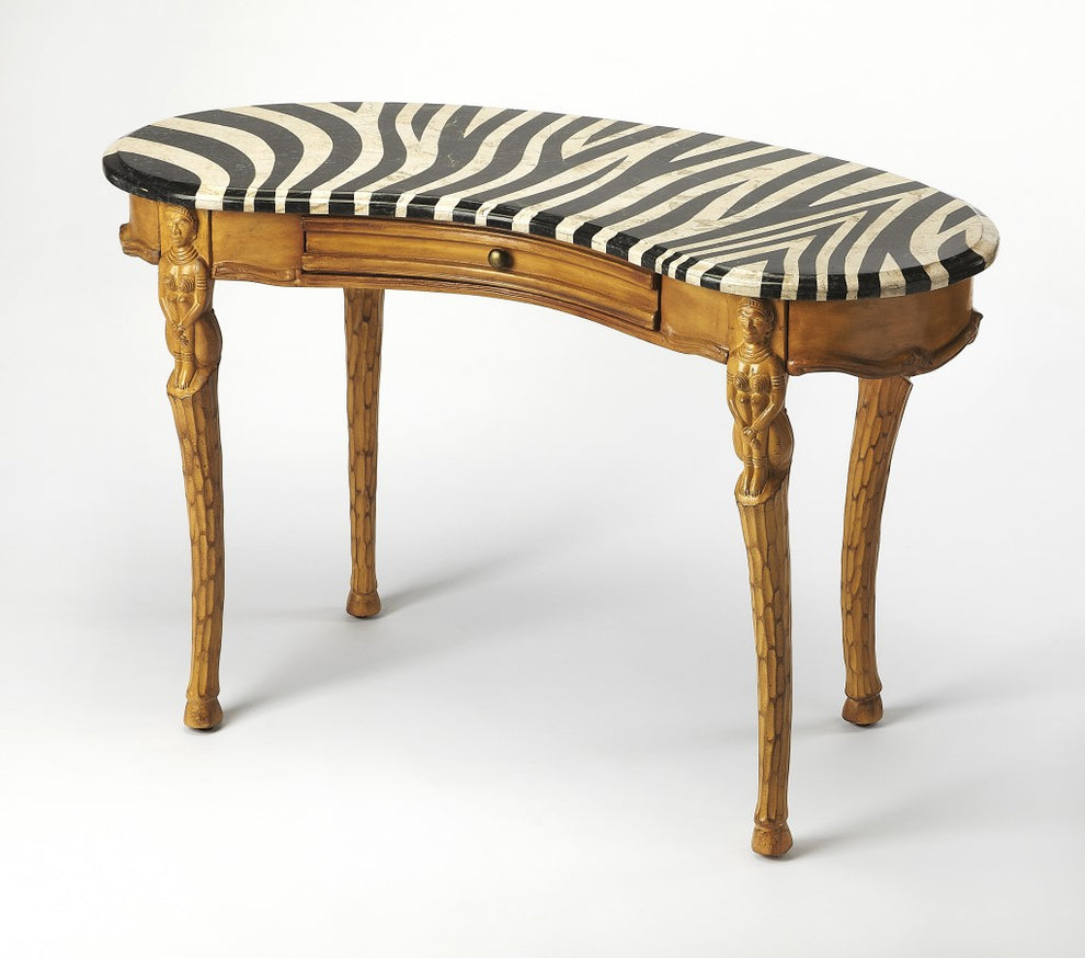Exotic Zebra Curved Multifunctional Laptop Desk By Homeroots | Desks | Modishstore - 2