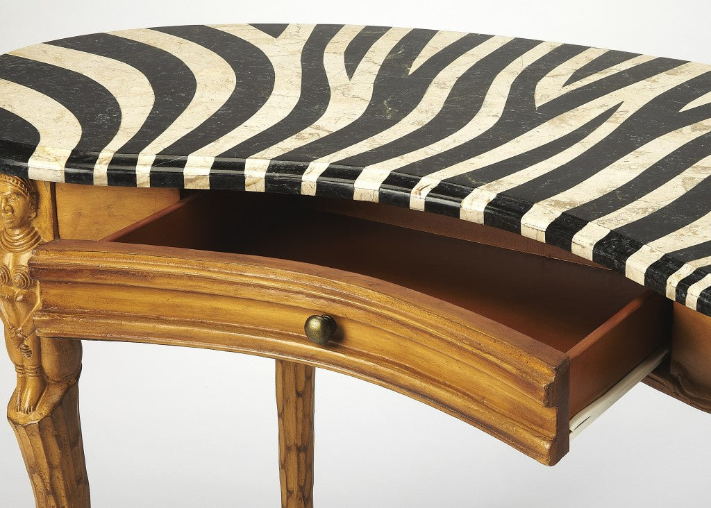 Exotic Zebra Curved Multifunctional Laptop Desk By Homeroots | Desks | Modishstore - 3