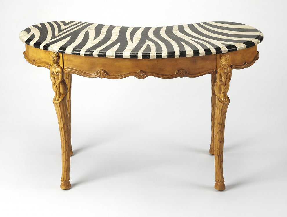 Exotic Zebra Curved Multifunctional Laptop Desk By Homeroots | Desks | Modishstore - 4