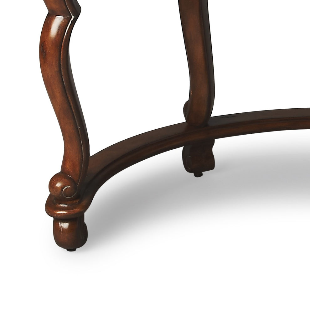 Classic Crescent Shape Leather Top Desk By Homeroots | Desks | Modishstore - 6