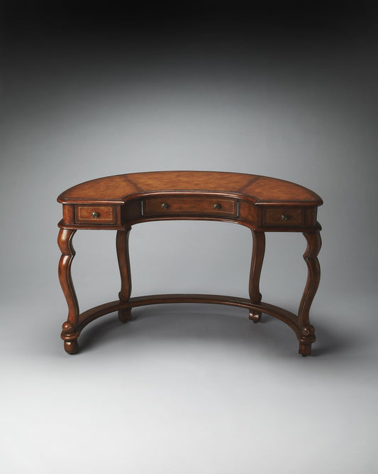 Classic Crescent Shape Leather Top Desk By Homeroots | Desks | Modishstore - 6