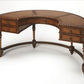 Hand Carved Leather Top Crescent Shape Desk By Homeroots | Desks | Modishstore - 2