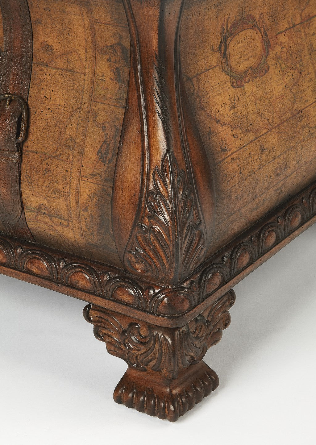 Old World Vintage Style Map Bombe Coffee Table By Homeroots | Coffee Tables | Modishstore - 5