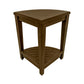 Curvilinear Dark Brown Teak 18" Corner Shower Bench With Shelf By Homeroots - 383307 | Benches | Modishstore - 3