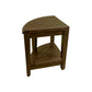 Curvilinear Dark Brown Teak 18" Corner Shower Bench With Shelf By Homeroots - 383308 | Benches | Modishstore - 5