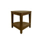 Curvilinear Dark Brown Teak 18" Corner Shower Bench With Shelf By Homeroots - 383308 | Benches | Modishstore - 6