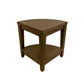 Curvilinear Dark Brown Teak 18" Corner Shower Bench With Shelf By Homeroots - 383308 | Benches | Modishstore - 7