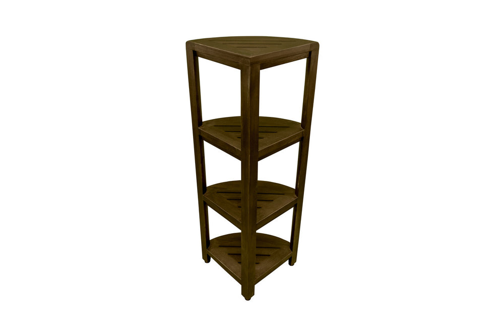 Dark Brown 38" Curvilinear Corner Four Tier Shower Shelf By Homeroots | Shelves & Shelving Units | Modishstore - 2