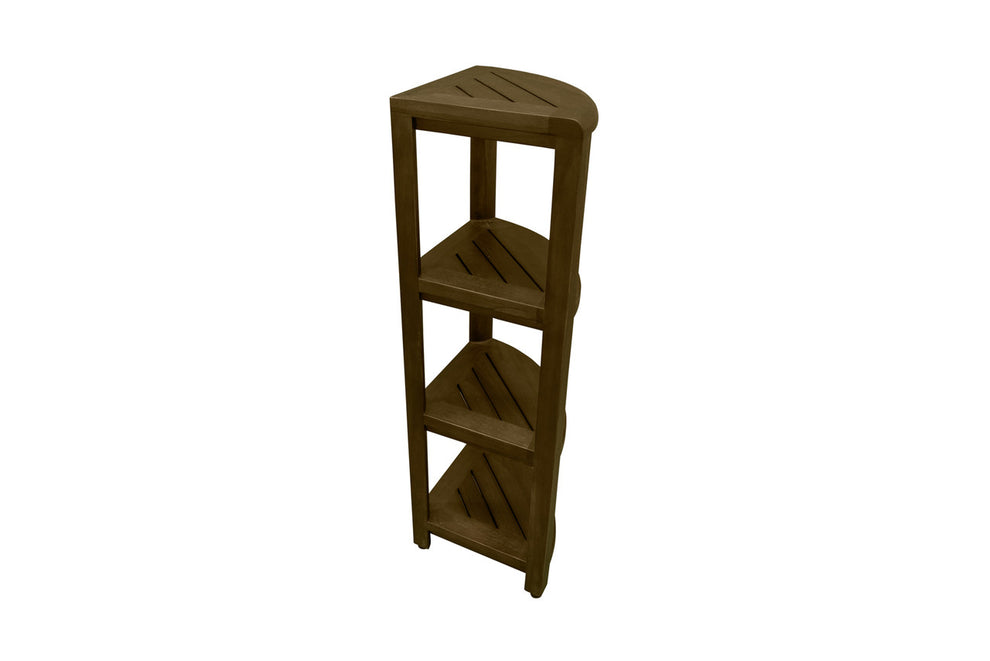 Dark Brown 38" Curvilinear Corner Four Tier Shower Shelf By Homeroots | Shelves & Shelving Units | Modishstore - 6
