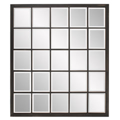 Rectangular Antique Black Finish Mirror with Beveled Edge By Homeroots