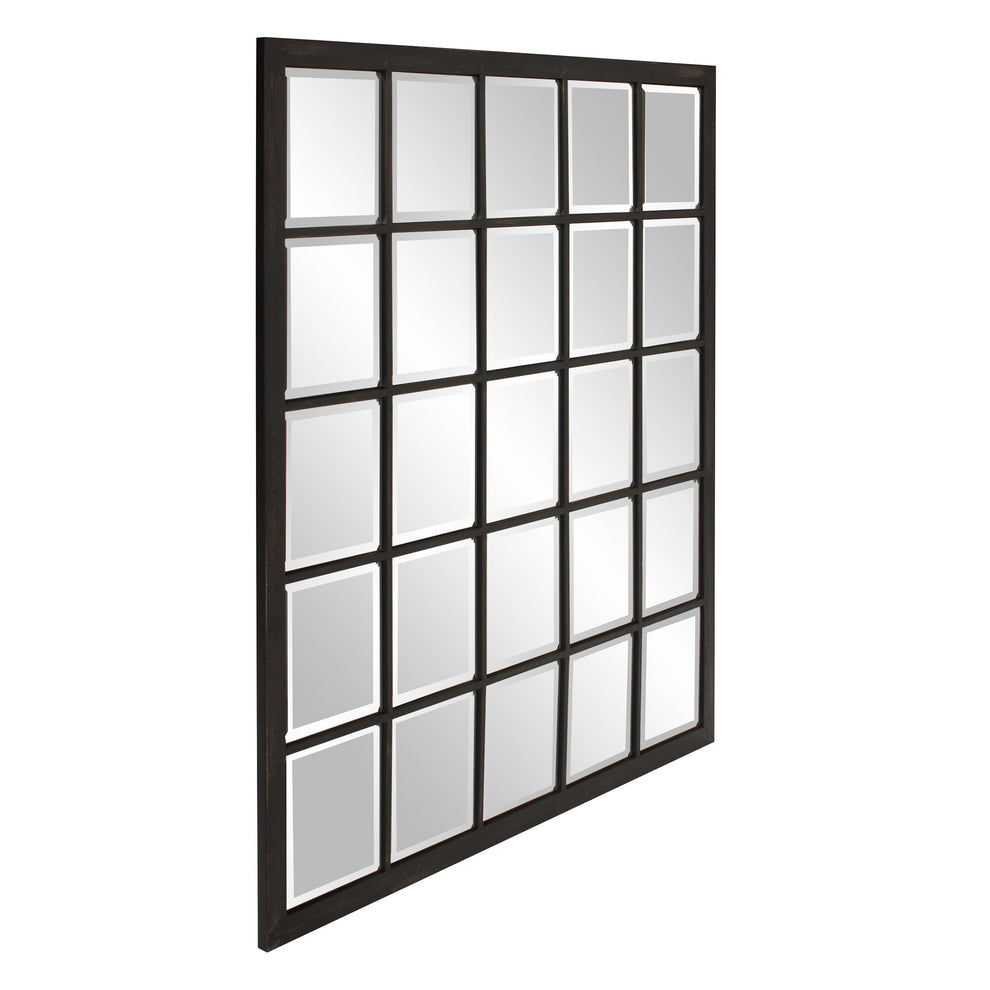 Rectangular Antique Black Finish Mirror with Beveled Edge By Homeroots | Mirrors | Modishstore - 3