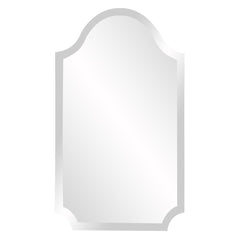Minimalist Rectangle Arched Glass Mirror with Beveled Edge And Scalloped Corners By Homeroots